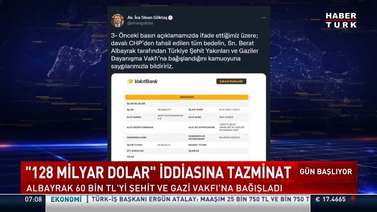 "128 milyar dolar" iddiasına tazminat