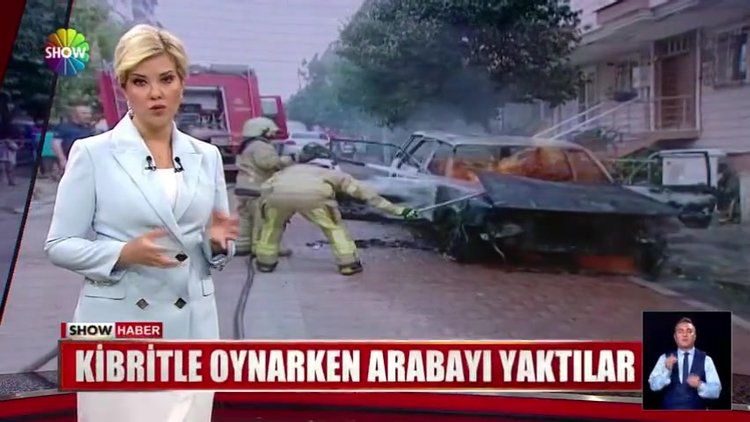 Kibritle oynarken arabayı yaktılar