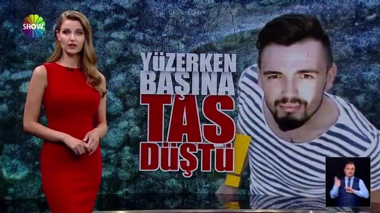 Yüzerken başına taş düştü!