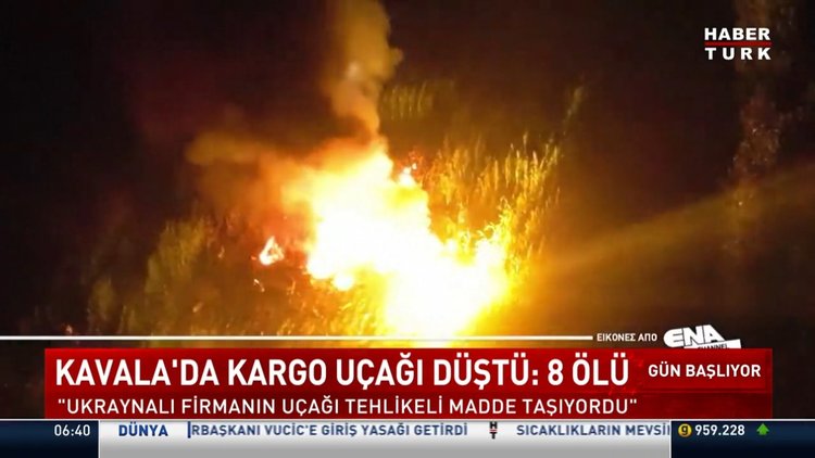 Yunanistan'da düşen kargo uçağındaki 8 kişi öldü