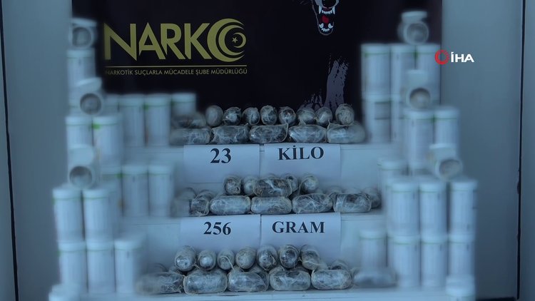 Adana'da zayıflama kürü içinde 23 kilogram esrar ele geçirildi