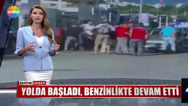 Yolda başladı, benzinlikte devam etti
