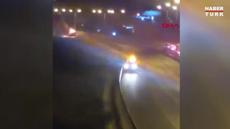 TEM Otoyolu´nda oksijen tüpü yüklü kamyon yandı