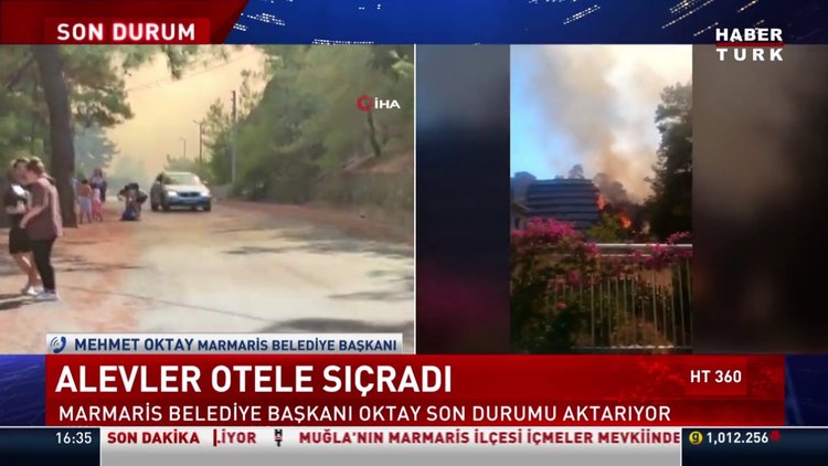 Marmaris'te yangın! Marmaris Belediye Başkanı Mehmet Oktay son durumu aktarıyor...