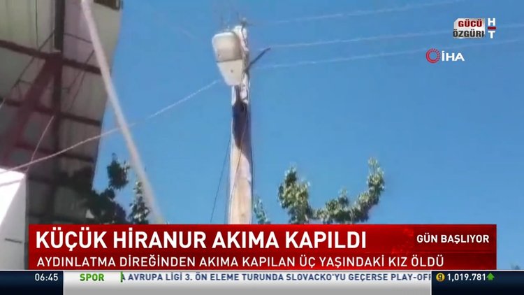 Küçük Hiranur akıma kapıldı