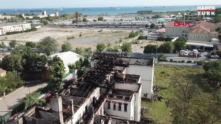 Balıklı Rum Hastanesindeki hasar havadan görüntülendi