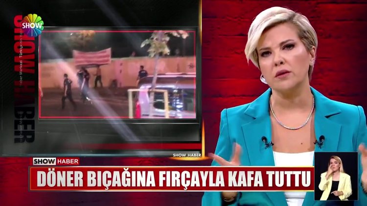 Döner bıçağına fırçayla kafa tuttu