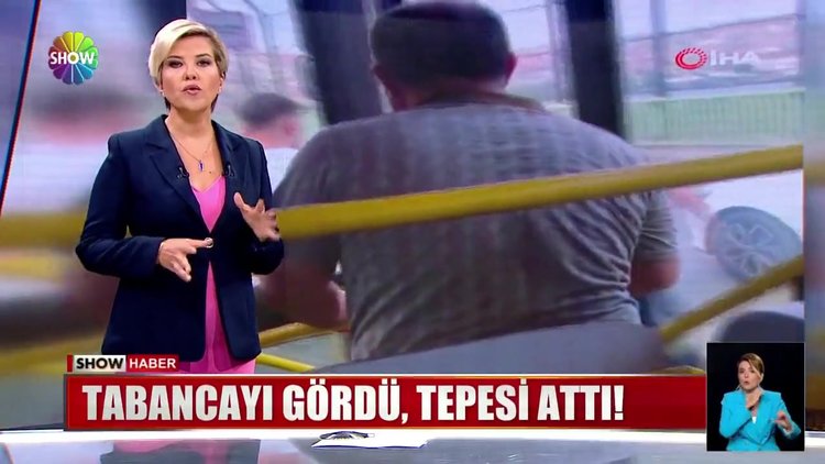 Tabancayı gördü, tepesi attı!