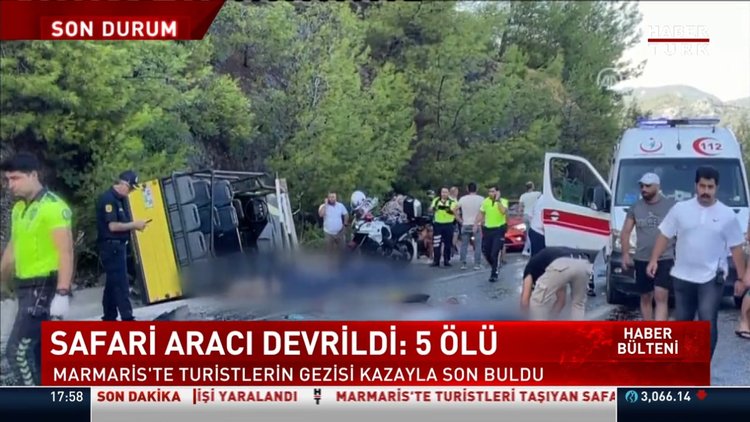 Muğla'nın Marmaris ilçesinde turistleri taşıyan cip safari aracı devrildi: Ölüler ve yaralılar var