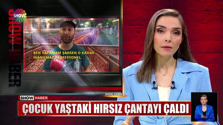 Çocuk yaştaki hırsız çantayı çaldı