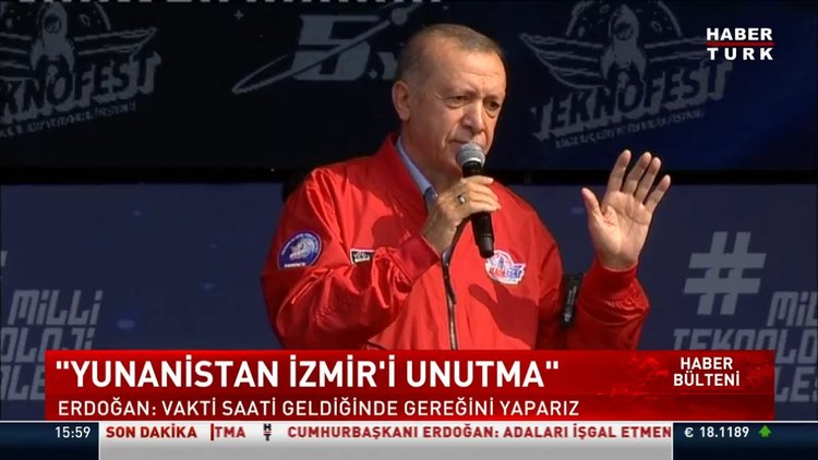 Cumhurbaşkanı Erdoğan'dan Yunanistan'a: İzmir'i unutma
