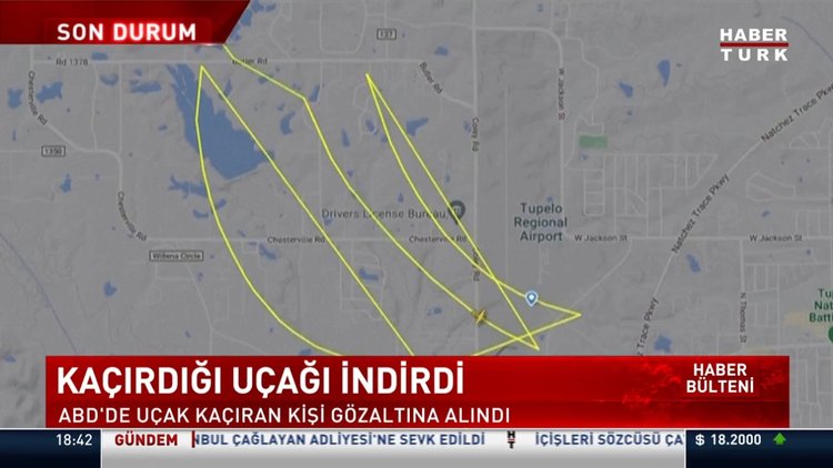 ABD'de kaçırılan uçak indirildi