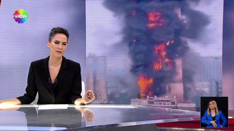 Gökdelen alev alev yandı