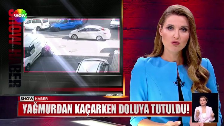 Yağmurdan kaçarken doluya tutuldu!