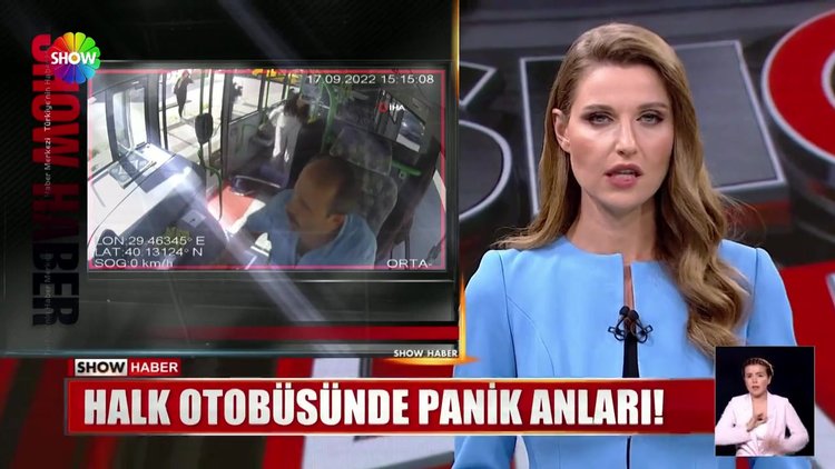 Halk otobüsünde panik anları!