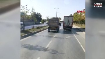 Sultangazi'de hafriyat kamyonuyla drift kamerada