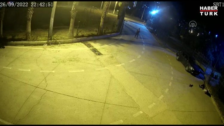 Mezitli'deki polisevine yönelik saldırıda çatışma anına ilişkin görüntüler güvenlik kamerasına yansıdı