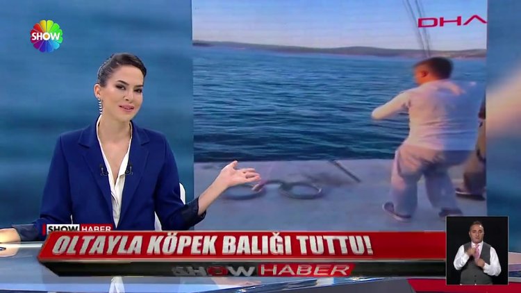 Oltayla köpek balığı tuttu!