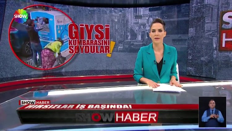 Giysi kumbarasından kıyafet çaldılar