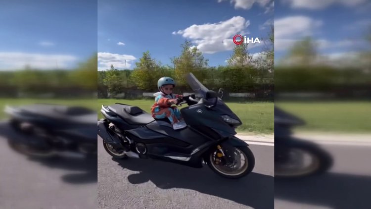 Kendisinden kat kat büyük motosikletle piste çıktı