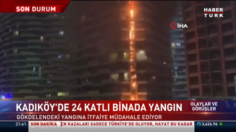 Kadıköy'de korkutan yangın