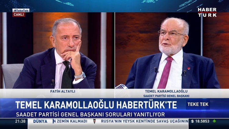 SP Lideri Temel Karamollaoğlu'ndan Teke Tek programında Fatih Altaylı'ya açıklamalar
