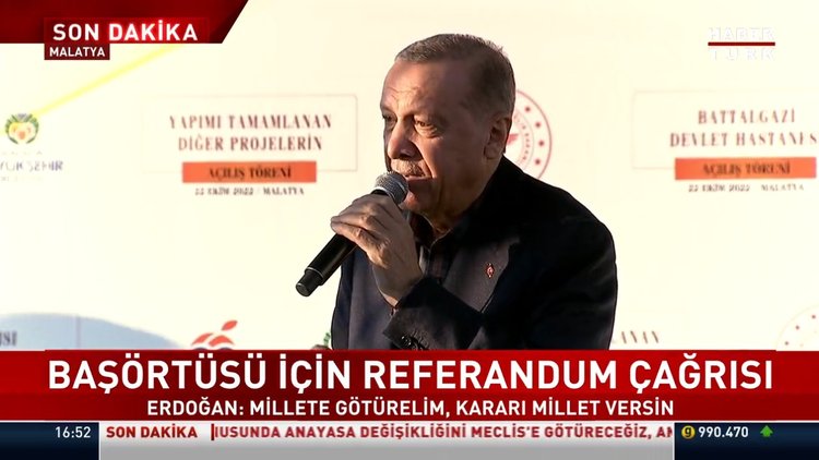 Cumhurbaşkanı Erdoğan'dan başörtüsü mesajı