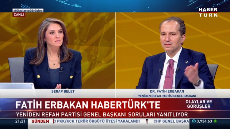 Yeniden Refah Partisi Genel Başkanı Fatih Erbakan'dan Habertürk'e açıklamalar - 2