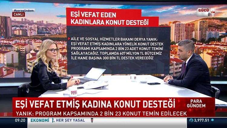 Eşi vefat etmiş kadına konut desteği