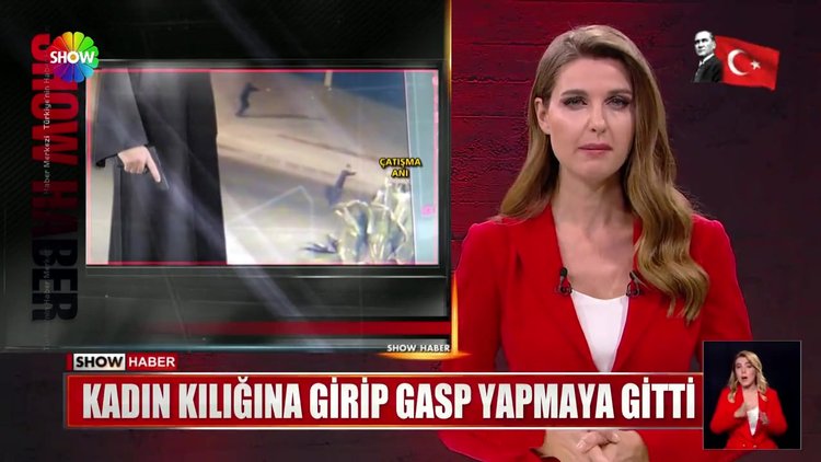 Çarşaflı gaspçı bekçilere yakalandı