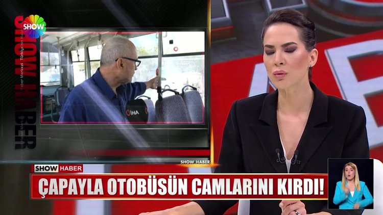 Çapayla otobüsün camlarını kırdı!