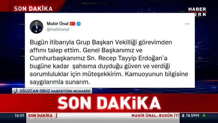 Mahir Ünal: Affımı istedim