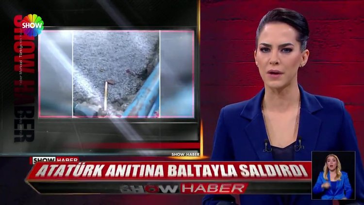 Atatürk anıtına baltayla saldırdı