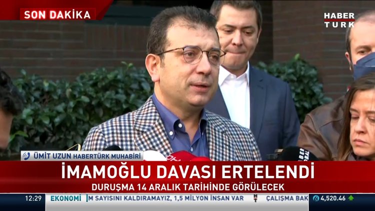 Ekrem İmamoğlu'nun davası ertelendi