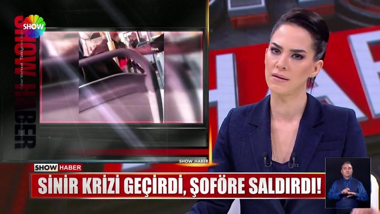 Sinir krizi geçirdi, şoföre saldırdı!