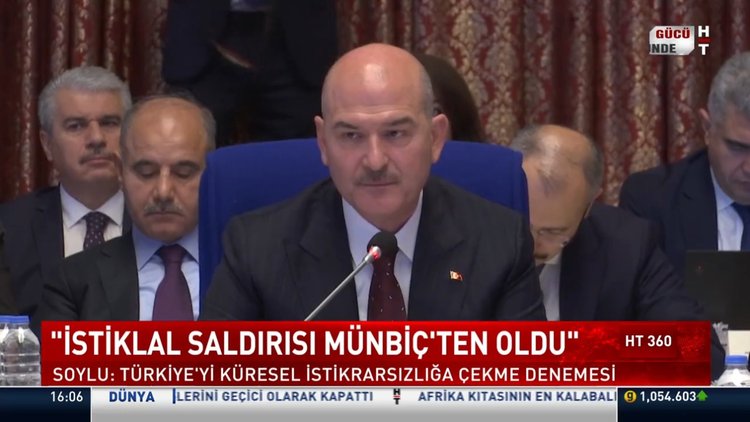 Bakan Soylu: İstiklal saldırısı Münbiç'ten oldu