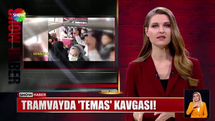 Tramvayda temas kavgası!