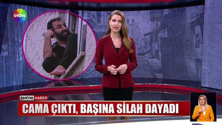 Cama çıktı, başına silah dayadı