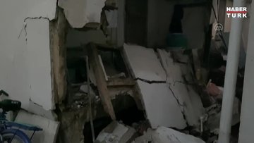 Depremde bazı ev ve iş yerleri hasar gördü