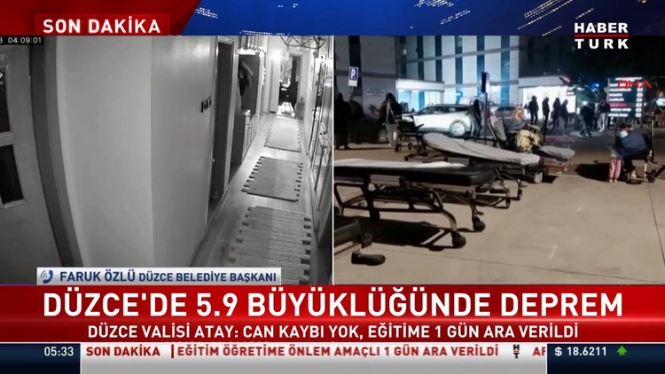 Düzce'de 5.9 büyüklüğünde deprem