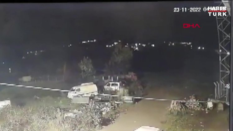 Deprem anındaki ışık patlaması güvenlik kamerasında