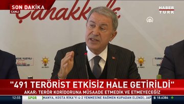 Bakan Akar: Terör koridoruna müsaade etmedik, etmeyeceğiz