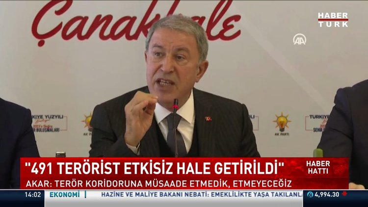 Bakan Akar: Terör koridoruna müsaade etmedik, etmeyeceğiz