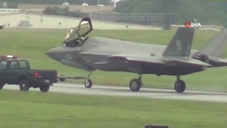 ABD savaş uçağı F-35 iniş takımlarının üzerine çöktü!