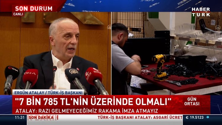 SON DAKİKA! Türk-İş Başkanı Atalay: Asgari Ücret müzakeresi 7.785 TL'den başlayacak, nereye çıkabiliyorsa çıkacak
