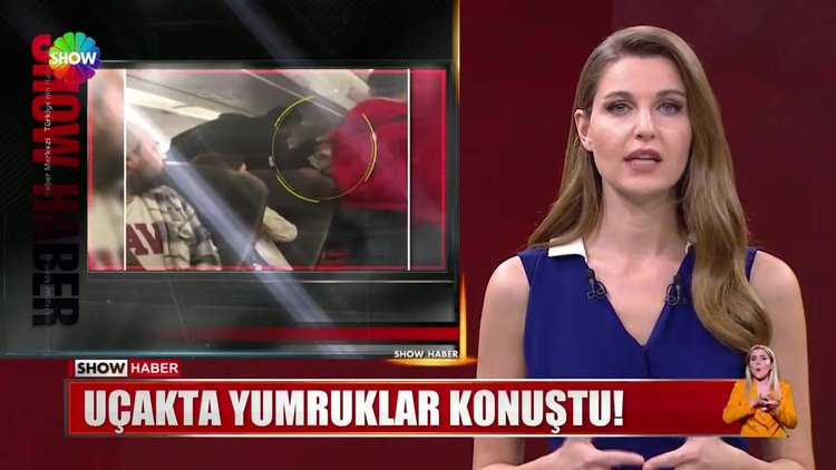 Uçakta yumruklar konuştu!