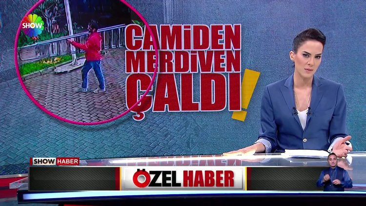 Camiden merdiven çalıp götürdü!