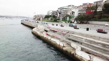 Üsküdar Sahili'nde korkutan çökme