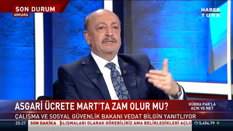 Çalışma ve Sosyal Güvenlik Bakanı Vedat Bilgin'den Habertürk'e açıklamalar