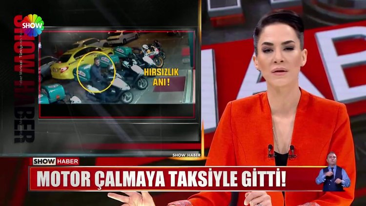 Motor çalmaya taksiyle gitti!